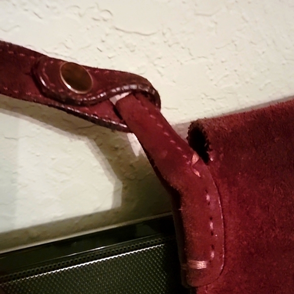 CELINE Lefebure Bordeaux Suede Saddle Bag - Picture 11 of 14
